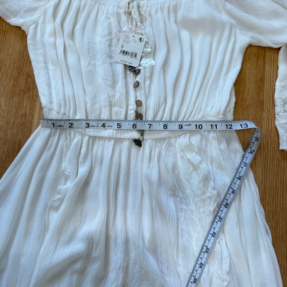 Free People Beach Bliss Maxi Dress Ivory Boho Cottagecore Peasant NWT Sz S - Picture 14 of 15